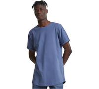 Urban Classics Herren T-Shirt Long Shaped Turnup Tee, lässiges T-Shirt für Männer, in langem Schnitt, vintageblue, S