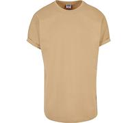 Urban Classics Herren T-Shirt Long Shaped Turnup Tee, lässiges T-Shirt für Männer, in langem Schnitt, unionbeige, 5XL