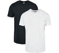 Urban Classics Herren T-Shirt Organic Cotton Basic Pocket Tee 2-Pack, White+Black, 3XL