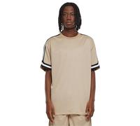 Urban Classics Oversized Stripes Mesh T-Shirts in Gr. XXL in Beige