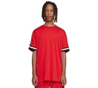 Urban Classics Oversized Stripes Mesh T-Shirts in Gr. M in Rot