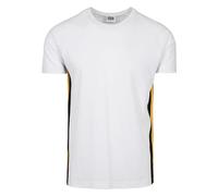 Urban Classics Herren T-Shirt Raglan Side Stripe Tee, Mehrfarbig (White/Black/Yellow 01396), Medium