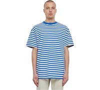 Urban Classics Herren T-Shirt Regular Stripe Tee, T-Shirt für Männer, gestreift, Regular Fit, Baumwolle, white/royal, M