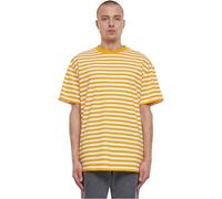 Urban Classics Herren T-Shirt Regular Stripe Tee, T-Shirt für Männer, gestreift, Regular Fit, Baumwolle, white/magicmango, M