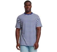 Urban Classics Herren T-Shirt Regular Stripe Tee, T-Shirt für Männer, gestreift, Regular Fit, Baumwolle, white/darkblue, 4XL