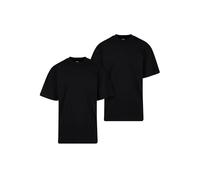 Urban Classics Herren T-Shirt Tall Tee 2-Pack, 2er Pack T-Shirt für Männer, Baumwolle, gerippter Rundhals, black+black, M