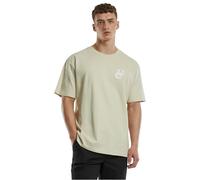 Urban Classics Herren T-Shirt UC Weavy Logo Heavy Oversized – Oversized-Fit 100% Baumwolle – Sand M