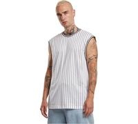 Urban Classics Herren Tank Top Striped Mesh – gestreift, Polyestermesh, S, Weiß/Schwarz