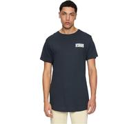 Urban Classics Herren Tb638logo-shaped Long Tee with Print T-Shirt, Navy, XL EU