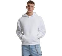 Kapuzenpullover URBAN CLASSICS "Urban Classics Fluffy Hoody", Herren, Gr. XS, weiß, 70% Baumwolle, 30% Polyester, unifarben, normal, ohne Ausschnitt, Pullover Kapuzenpullover (26012132-XS) weiß