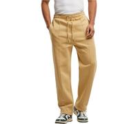 Stoffhose URBAN CLASSICS "Urban Classics Fluffy Pintuck Trackpants", Herren, Gr. M, US-Größen, unionbeige, 61% Viskose, 34% Polyimid, 5% Elasthan, normal, Hosen Stoffhose (58209059-M) unionbeige