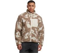 Urban Classics Herren Übergangsjacke Pattern Teddy Trackjacket, Oversized Fleece-Jacke mit Brusttasche, kuschelige Teddyfell-Jacke, Größen S - 5XL