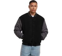 Urban Classics Herren Übergangsjacke Teddy College Jacket, lässige College-Jacke mit Teddyfell und gesteppten Ärmeln, Größen S - 5XL