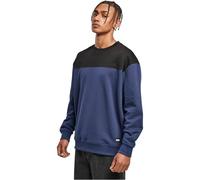 Sweatshirt URBAN CLASSICS "Urban Classics Herren Upper Block Crewneck", Herren, Gr. M, dunkelblau, schwarz, 65% Baumwolle, 35% Polyester, Rundhals, Sweatshirts Sweatshirt (36550134-M) dunkelblau, schw