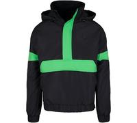 Urban Classics Herren Windbreaker 3-Tone Mix Pull Over Jacket Jacke, Mehrfarbig (Black/Neon Green 01191), Small (Herstellergröße: S)