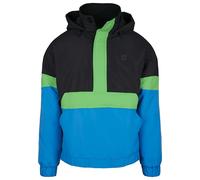 Urban Classics TB3201 3-Tone Neon Mix Pull Over Jacket Herren Jacke , Größe:XS, Farbe:black/cobaltblue