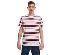 Urban Classics Herren Yarn Dyed Skate Stripe Tee T-Shirt,per Pack Mehrfarbig (White/red/midnightnavy 02053),X-Large (Herstellergröße:XL)