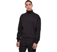 Rundhalspullover URBAN CLASSICS "Urban Classics Herren High Rib Neck Crew" Gr. M, schwarz (black) Herren Pullover (34856224-M) black