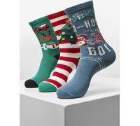 Urban Classics Ho Ho Ho Christmas Socks 3-Pack Multicolor-35-38