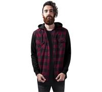 URBAN CLASSICS Hooded Checked Flanell schwarz rot L