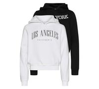 Urban Classics Hoody 2 Pack - Langarm - Los Angeles & New York Hoody Black+White, 134/140
