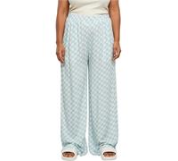 Urban Classics Damen Hose Ladies Viscose Resort Pants, weite Resort Hose für Frauen, Extra Lang, oceanbluecheck, M