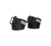 Urban Classics Industrial Canvas Belt 2-Pack black/navy S/M