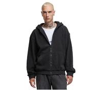 Sweatjacke URBAN CLASSICS "Urban Classics Jaquard Velvet Zip-Hoody", Herren, Gr. XXL, schwarz, 100% Polyester, Rundhals, Sweatjacken Sweatjacke (96596265-XXL) schwarz