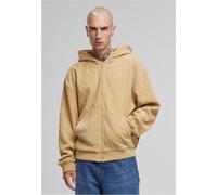 Sweatjacke URBAN CLASSICS "Urban Classics Jaquard Velvet Zip-Hoody", Herren, Gr. M, beige (unionbeige), 100% Polyester, Rundhals, Sweatjacken Sweatjacke (78540919-M) unionbeige