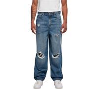 Urban Classics Men's TB5588-Distressed 90‘s Jeans, mid Deepblue Destroyed Washed, 36