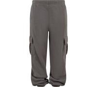 Cargohose URBAN CLASSICS "Urban Classics Boys Light Terry Wide Cargo Sweatpants", Jungen, Gr. 122/128, Normalgrößen, asphalt, 100% Baumwolle, unifarben, normal, Hosen Cargohose (96736846-122) asphalt