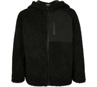Urban Classics Jungen Jacke Boys Hooded Sherpa Zip Jacket Black-146/152