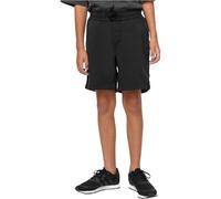 Stoffhose URBAN CLASSICS "Urban Classics Herren Boys Strech Twill Joggshorts", Mädchen, Gr. 146/152, Normalgrößen, schwarz, 98% Baumwolle, 2% Elasthan, unifarben, normal, Hosen Stoffhose (15434826-146