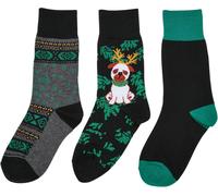 Urban Classics Jungen Socken Christmas Dog Socks Kids 3-Pack Multicolor-39-42