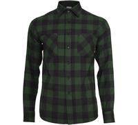 Urban Classics Hemd TB297 Kariertes Flanell Dunkelgrün/Schwarz XXL