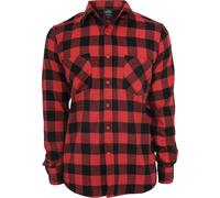 Urban Classics Jungen Boys Checked Flanell Shirt Hemd, black/red, 158-164