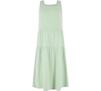 Urban Classics Mädchen Kleid Girls 7/8 Lenght Valance Summer Dress, Volantkleid für Mädchen, ärmellos, vintagegreen, 122/128