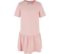 Urban Classics Mädchen Kleid Girls Valance Tee Dress, Sommer Volantkleid für Mädchen, Kurzarm, lemonadepink, 110/116