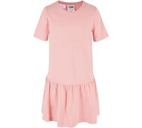 Urban Classics Mädchen Kleid Girls Valance Tee Dress, Sommer Volantkleid für Mädchen, Kurzarm, lemonadepink, 122/128