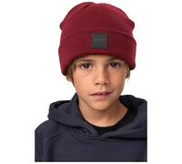 Urban Classics Kinder Mütze Logopatch Beanie Kids 2-Pack Charcoal+Burgundy 146/152