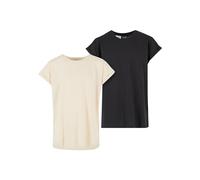 Urban Classics Kinder T-Shirt Girls Extended Shoulder Tee 2 Pack, 2er Pack T-Shirt für Mädchen, erhältlich, Größen 110/116-158/164