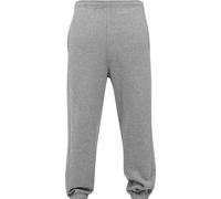 Stoffhose URBAN CLASSICS "Urban Classics Herren Boys Sweatpants", Kinder, Gr. 134/140, Normalgrößen, grau, 65% Baumwolle, 35% Polyester, unifarben, loose fit, Hosen Stoffhose (57003935-134) grau