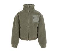 Urban Classics Kinder Winterjacke Girls Sherpa Mix Jacket, Mädchen Sherpa Fleecejacke mit durchgehendem Reißverschluss, Größen 110/116-158/164