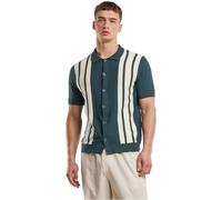 Urban Classics Hemd Knit Retro Shirt TB7550 Bottlegreen/Whitesand-M