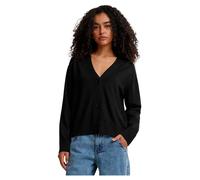 Strickjacke URBAN CLASSICS "Urban Classics Damen Ladies Knitted Cardigan", Damen, Gr. S, schwarz, 70% Viskose, 30% Polyamid, unifarben, normal, V-Ausschnitt, Strickjacken Strickjacke (55292432-S) schw