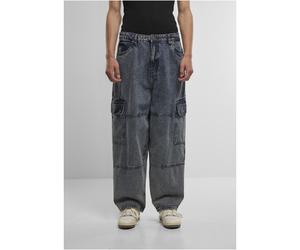 Urban Classics Konisch zulaufende, schwere, weit geschnittene Cargo-Jeans schmutzig gewaschen 32