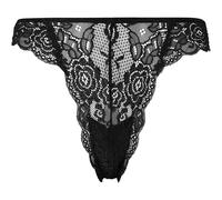 Urban Classics Damen Tanga TB7847A – Allover-Spitze – 2er-Pack – Schwarz/Weiß – Größe M