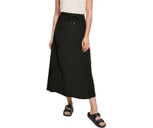 Urban Classics Ladie Viscose Midi Skirt Frauen Langer Rock schwarz