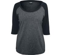 URBAN CLASSICS T-Shirt »Ladies 3/4 Contrast Raglan Tee«, anthrazit-schwarz