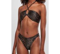Urban Classics - Ladies AOP Hot V Brownleo - Bikini - Braun - XS - 88% Polyester, 12% Elastan,Synthetik Braun XS
